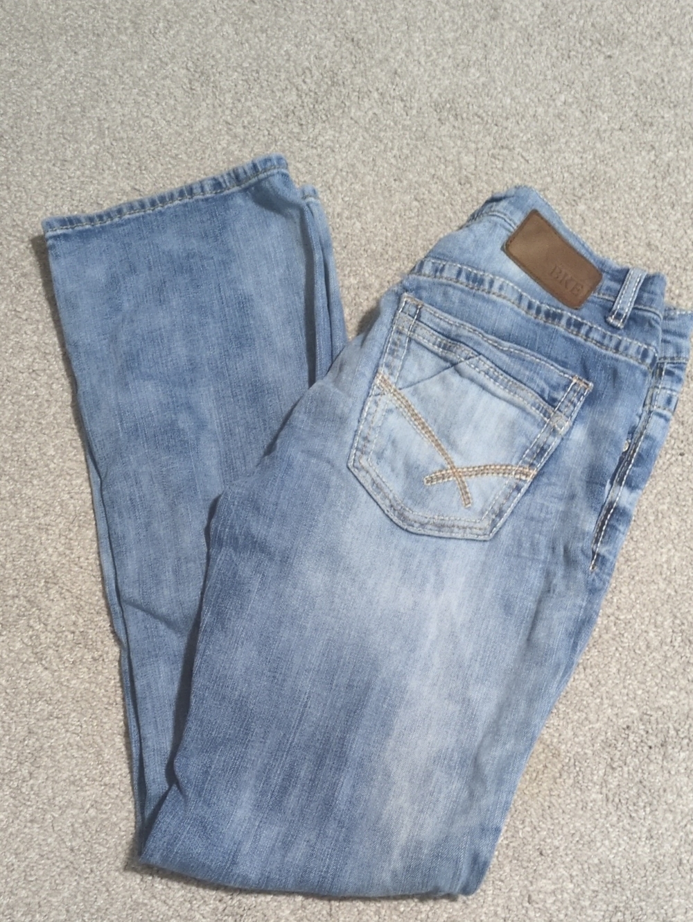 BKE Men's Light Blue Straight Jeans